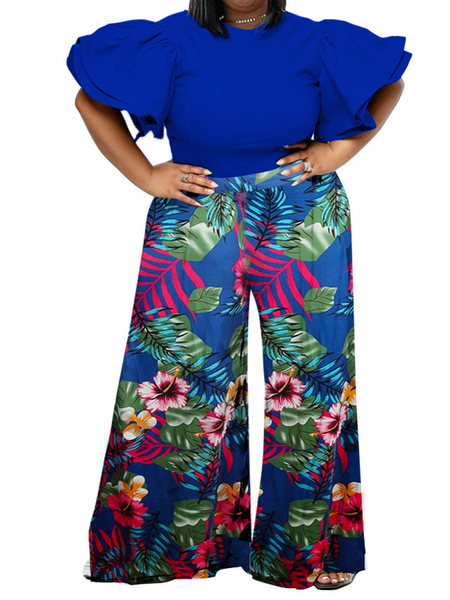 Round Neck Top Printing Suit Long Pants HW5TLMACED