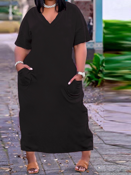Sexy V-neck Loose Dress HW5PXF4N3K