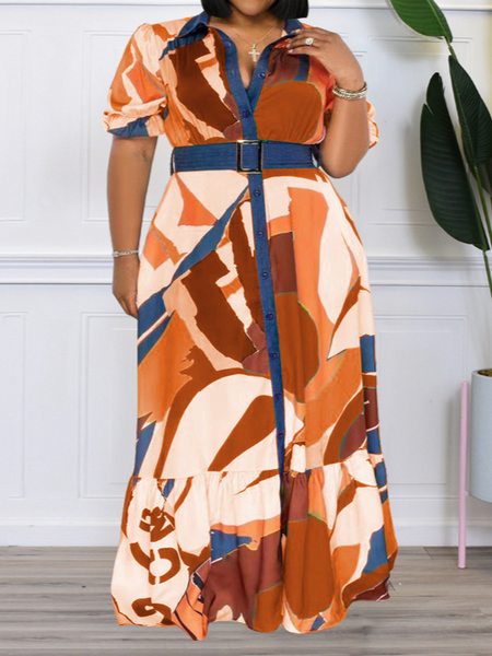 Colorful Printed Loose Dress With Belt
HFLDZ258KS
