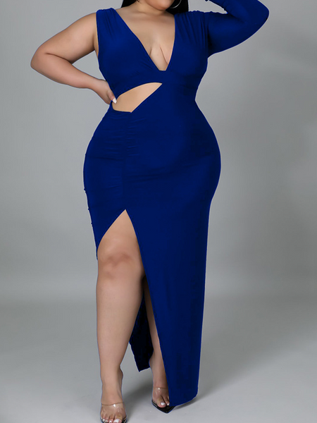 Single-sleeved Sexy Hollow Out Long Dress HW5Z2S42A4