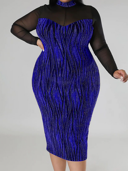 Silk V-neck Long-sleeved Dress HWULYU3EYL