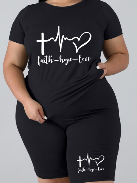 Faith Hope Love Two-piece short set