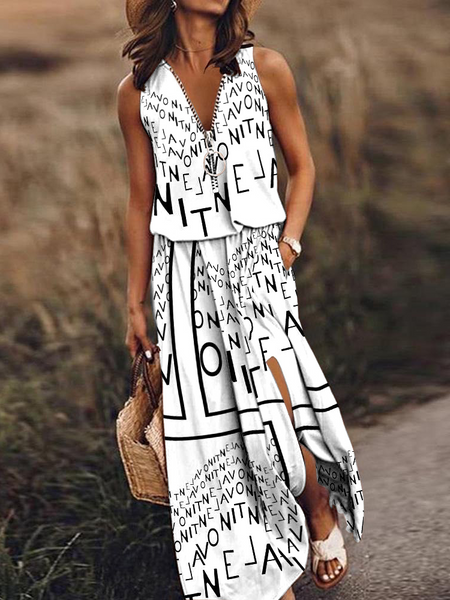 Zippered letter print dress with waist tucked in
HW5NBL23LX