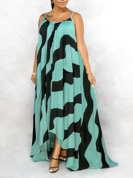 Casual Stripe Print Irregular Sling Dress
HW5C6BERDQ