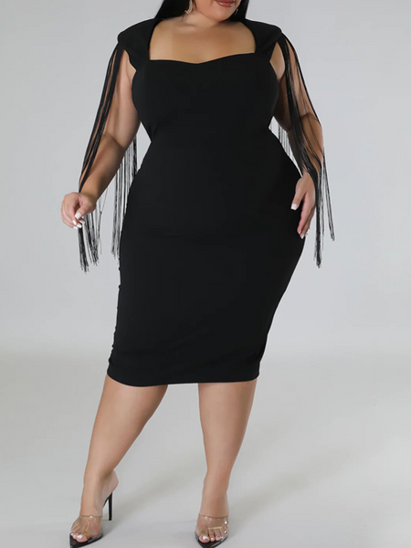 Fringed Sleeveless Slim Red Dress HWULYU3LYR