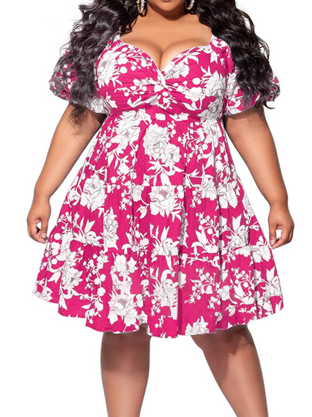Printed V-neck Mid-length Dress HW5M4N8B2A