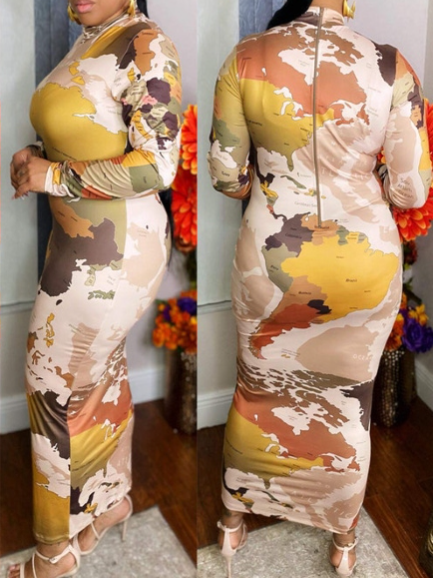 Printed Skinny Dress HFLAWVMKPH