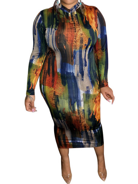 Printed Skinny Dress HFLAWVMKPH