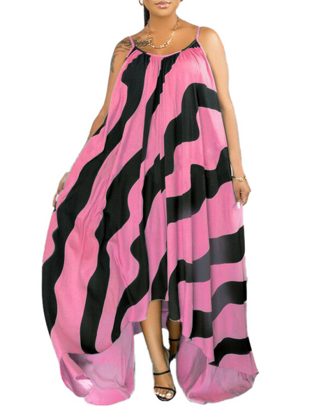 Casual Stripe Print Irregular Sling Dress
HW5C6BERDQ