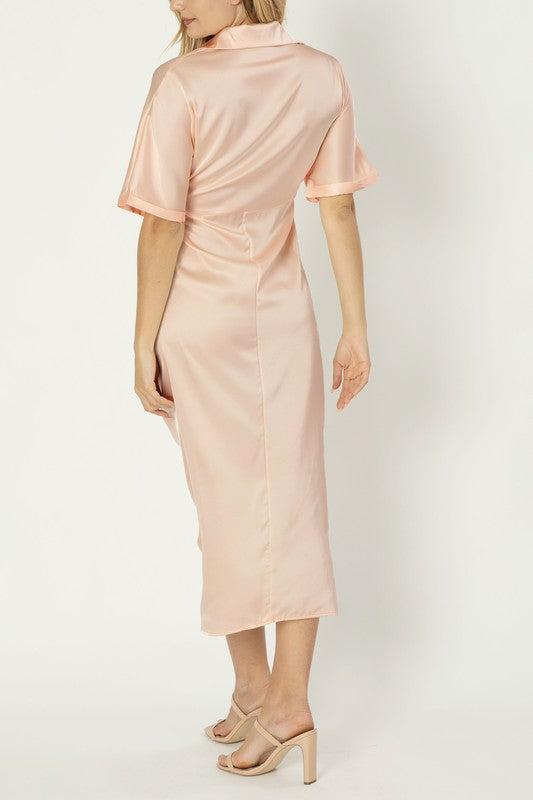 Satin wrap dress