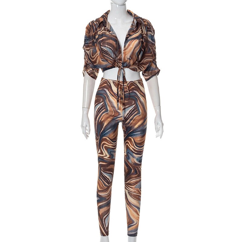 2 Piece Set Sheer Mesh Outfit