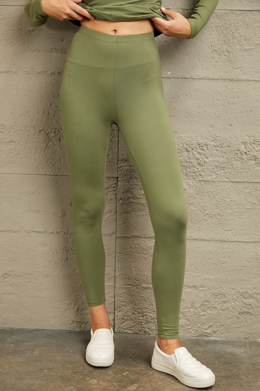 Zenana Friend in Me Full Size Mock Neck Top and Leggings Set
