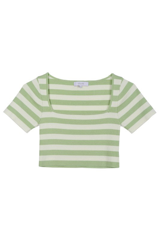 SS stripe pullover shirt