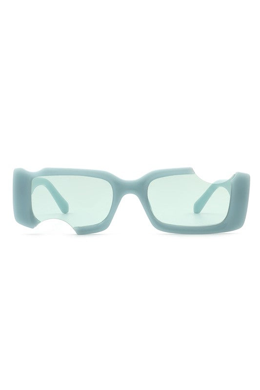 Rectangle Futuristic Cut-out Fashion Sunglasses