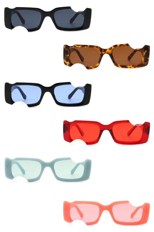 Rectangle Futuristic Cut-out Fashion Sunglasses