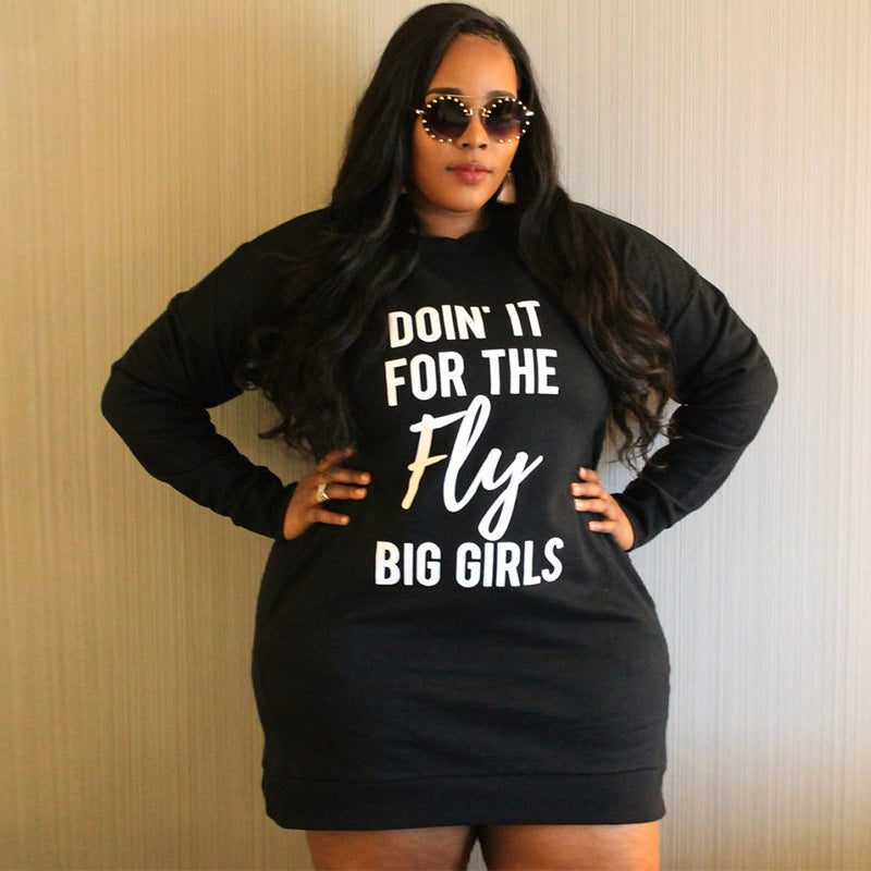 Fly Big girls Plus Size Hoodie Dress