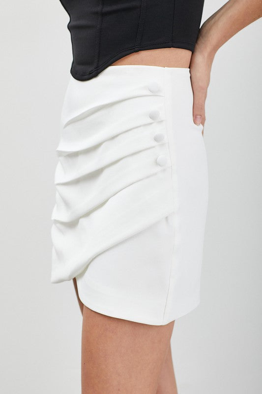 Wrap Pleated Skirt