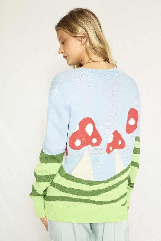 Mushroom field cardigan