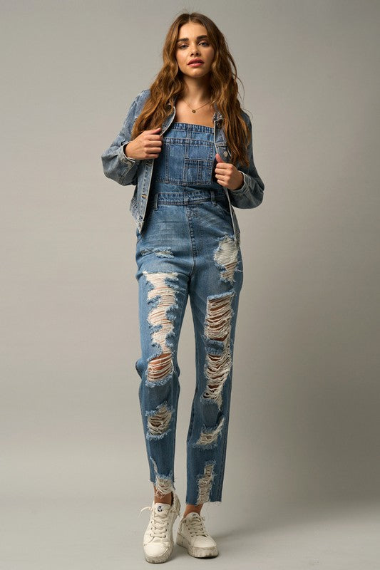 HEAVY DISTRESSED STRAIGHT FIT OVERALL