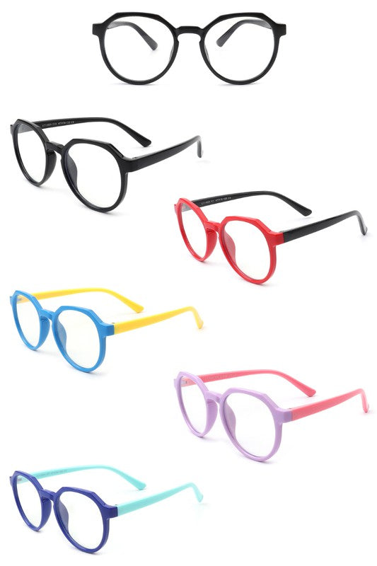 Kids Round Geometric Blue Light Blocker Glasses