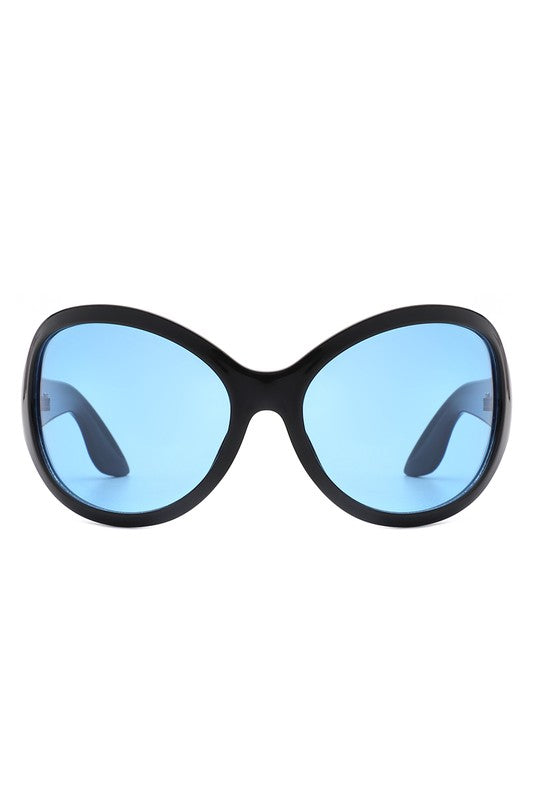 Oversize Round Wraparound Fashion Sunglasses