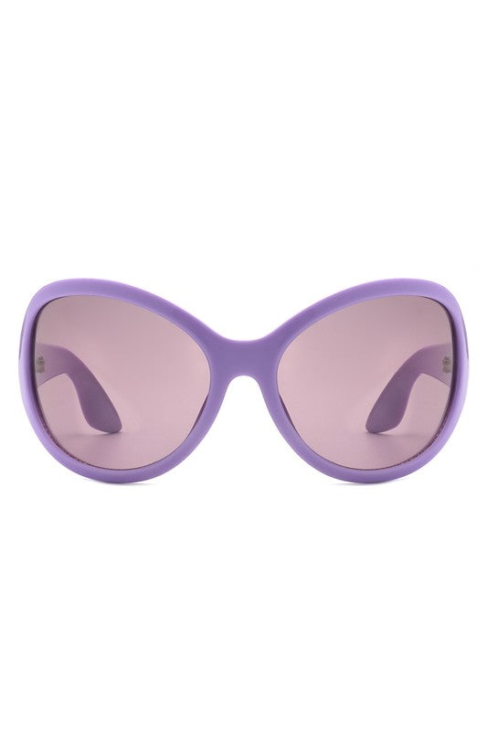 Oversize Round Wraparound Fashion Sunglasses