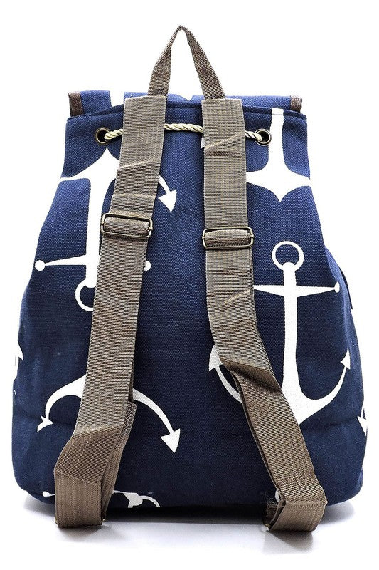 Horse Printed Canvas Backpack