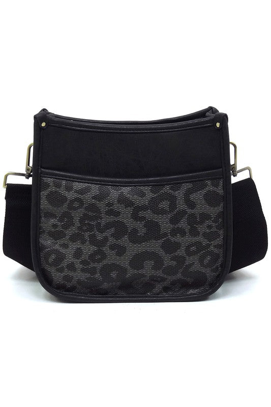 Leopard Colorblock Hobo Crossbody Bag