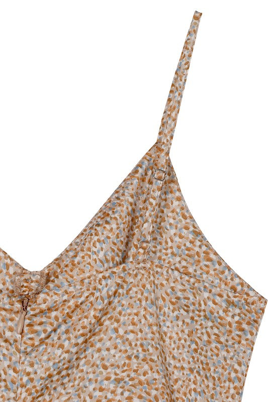 SL leopard print shirred dress