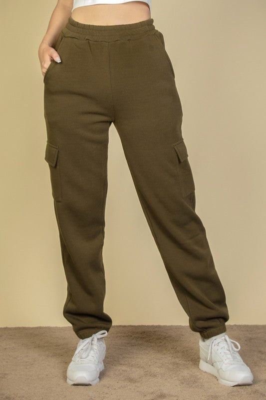 Side Pocket Drawstring Waist Sweatpants