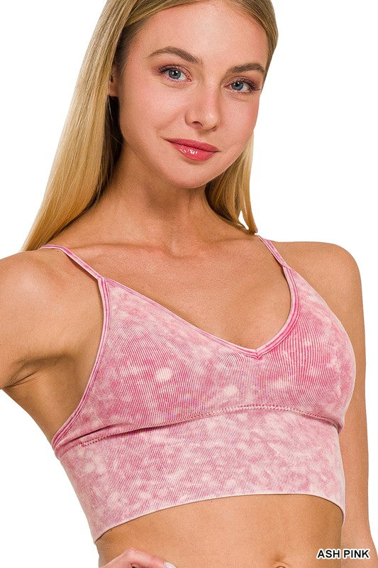 Washed Ribbed Bra Padded Tank Top