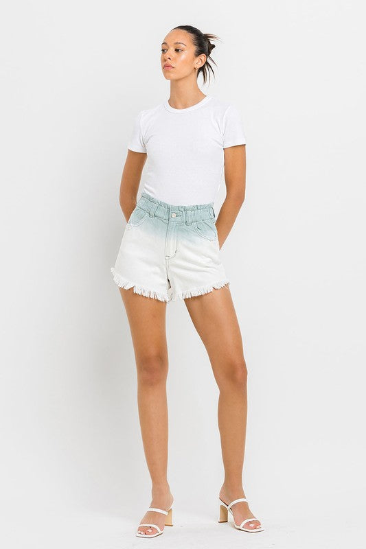 Super High Rise Paperbag Waistband Ombre Shorts