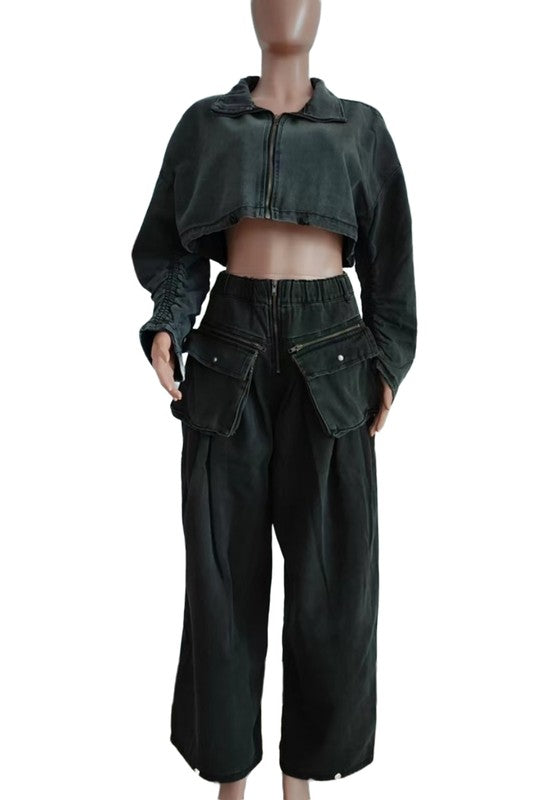 Leesha bee cargo pant set 💃🏾