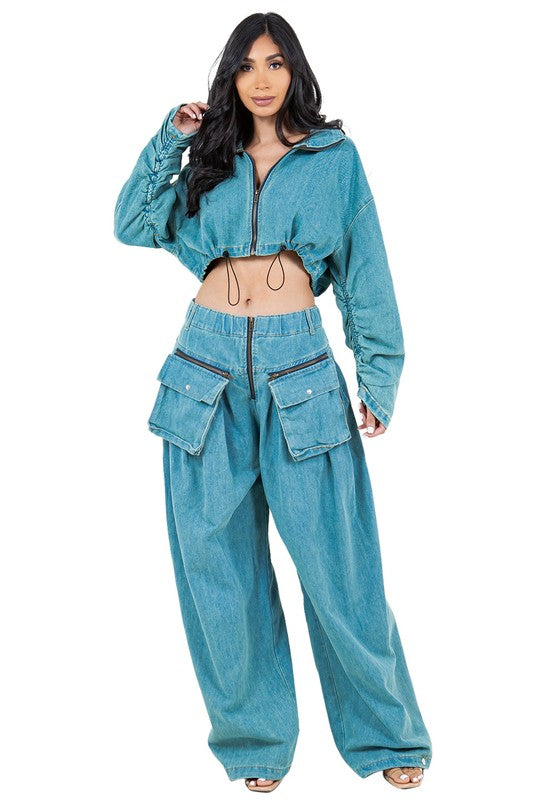 Leesha bee cargo pant set 💃🏾