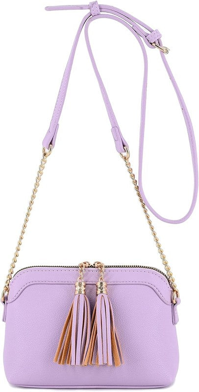 Tassel Small Crossbody Bag with Chain Strap