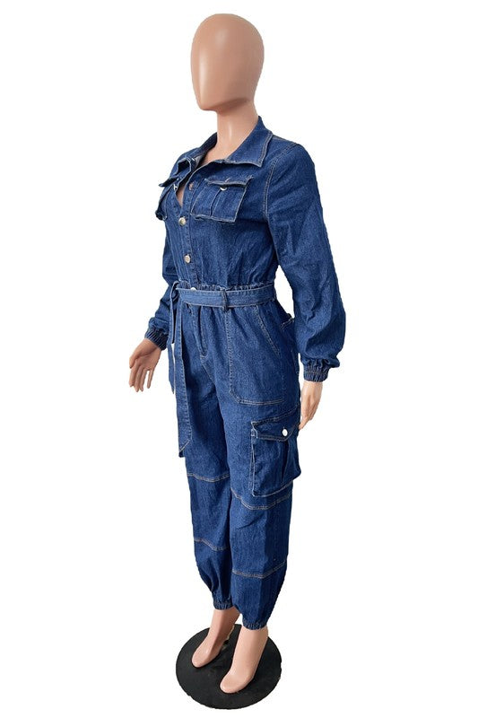 WOMEN DENIM SEXY JUMPSUIT