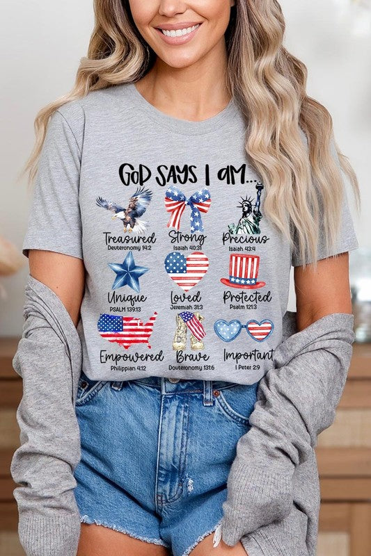 God Says I Am Bible Graphic T Shirts