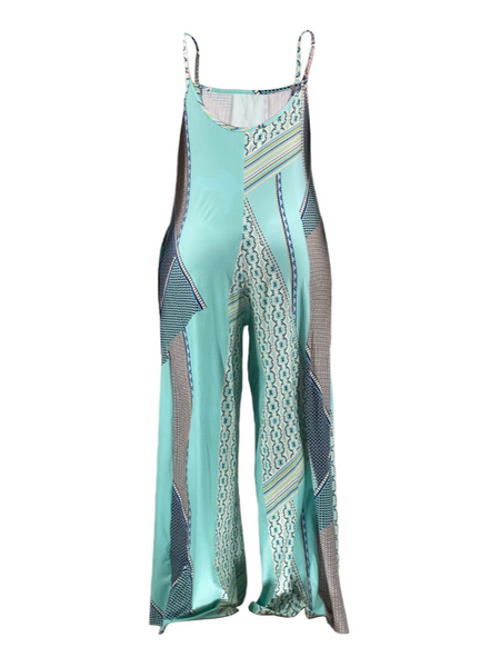 Loose Casual One-Piece Trousers With Halter Print
 HFBU9YM24M