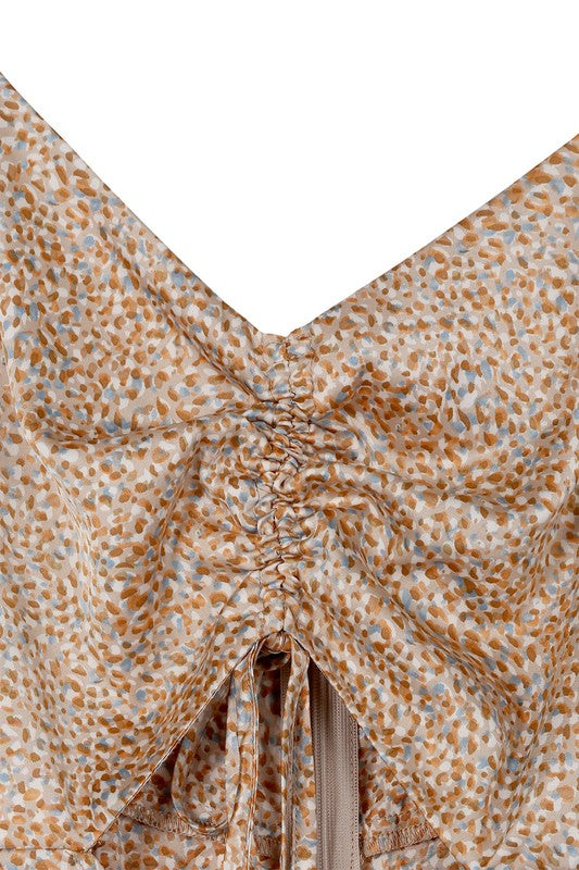 SL leopard print shirred dress