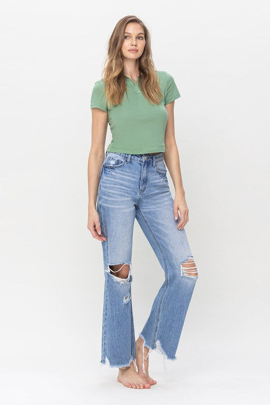 90's Vintage Super High Rise Flare Jeans