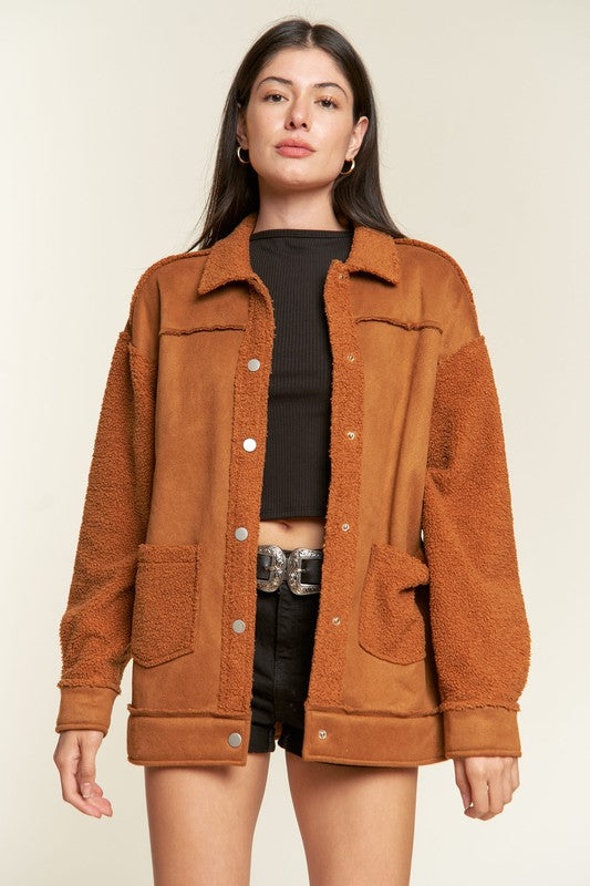 FAUX FUR AND SUEDE JACKET JJO5028P