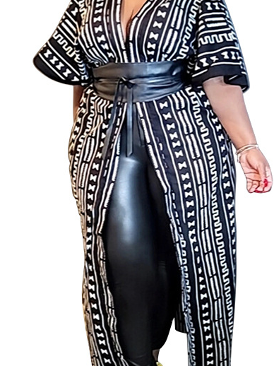 Ethnic Style Women's Jacket Long Printed Coat HWULYU3B6H