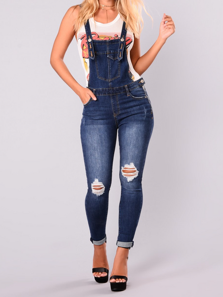Ripped Butt Lifting Back Strap Cropped Jeans For Women HWWX62L3Y4
