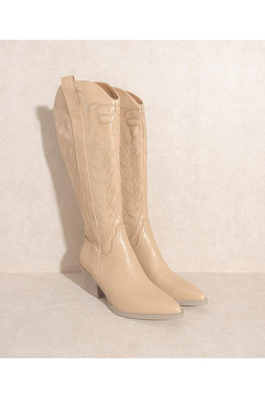 SAMARA-EMBROIDERY WESTERN KNEE HIGH BOOTS