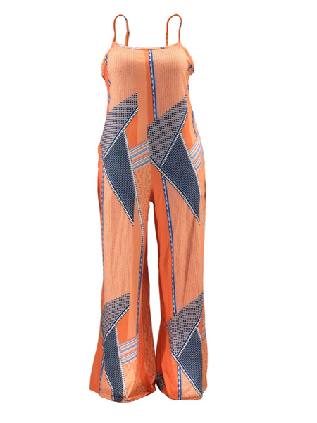Loose Casual One-Piece Trousers With Halter Print
 HFBU9YM24M