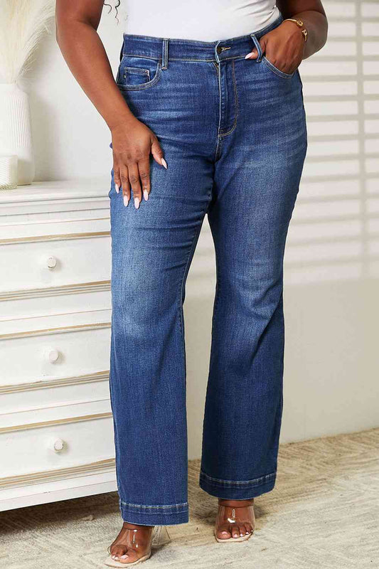 Judy Blue Full Size High Waist Wide Hem Flare Jeans